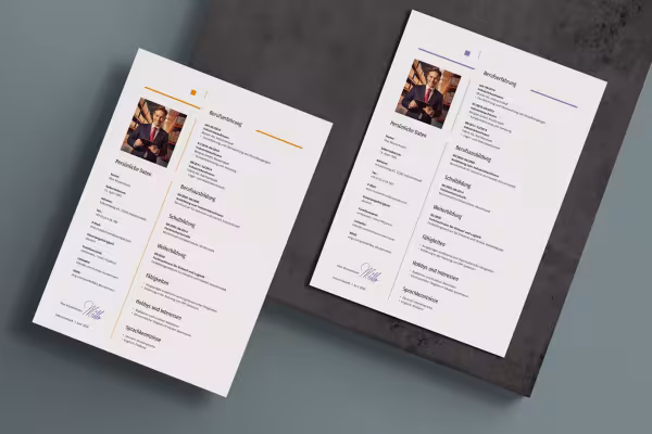 CV Industrial clerk - ensidig mal for Word, InDesign og Affinity Publisher