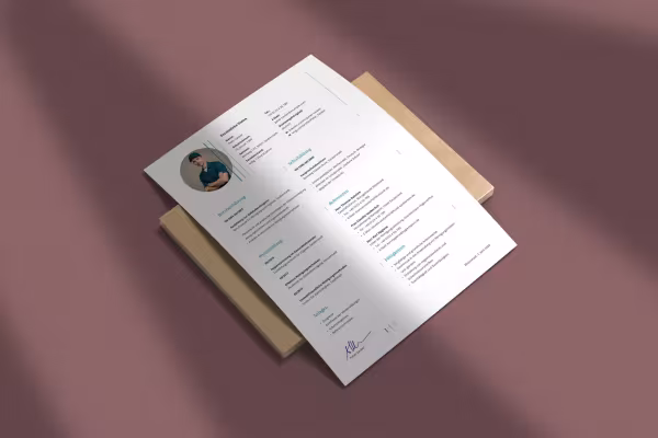 CV renholder - enkel mal for Word, InDesign og Affinity Publisher