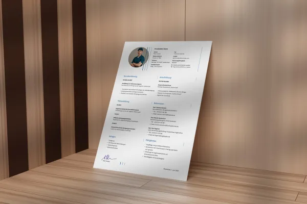 Ansioluettelo siivoojalle - yksipuolinen malli Wordille, InDesignille ja Affinity Publisherille