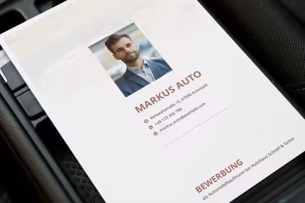 Søknadsmal for jobbsøknad som bilmekaniker, bilemekaniker: Førsteside
