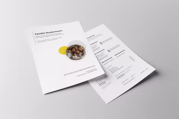 Bare tilpass i Word eller InDesign: Førsteside, søknadsbrev og kort profil.