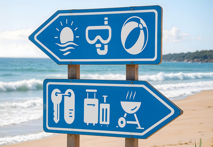 Icono-Set "Alojamiento de vacaciones" para hoteles, pensiones y apartamentos de vacaciones