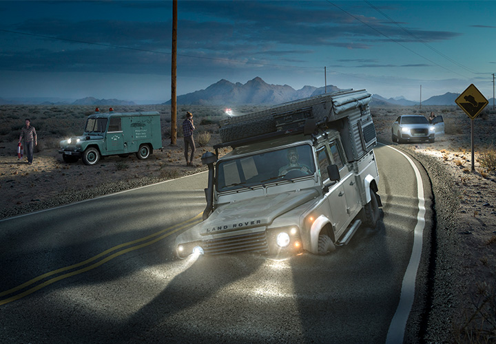 Crear sombra bajo el Land Rover en Photoshop