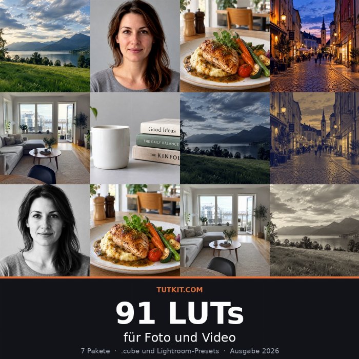 LUT-Sparpaket 2026: 91 Farblooks für Foto und Video