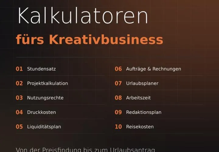 Excel-Kalkulatoren fürs Kreativbusiness: zehn Vorlagen