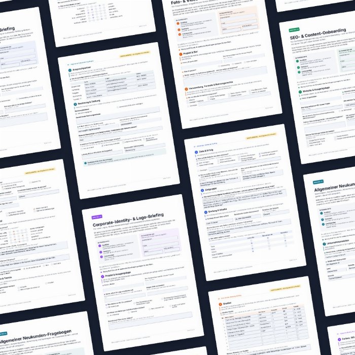 Briefing-Vorlagen für Agenturen: 5 ausfüllbare PDF-Fragebögen
