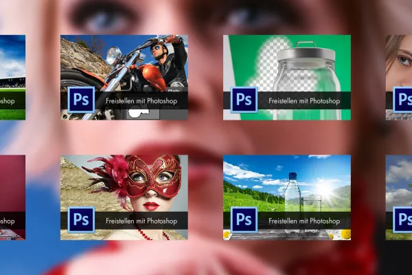 Beispielszenen aus dem Kurs zum Freistellen mit Photoshop von Haar, Person und Objekt