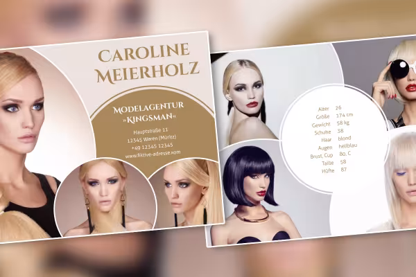 Modèle pour une carte de visite de mannequin