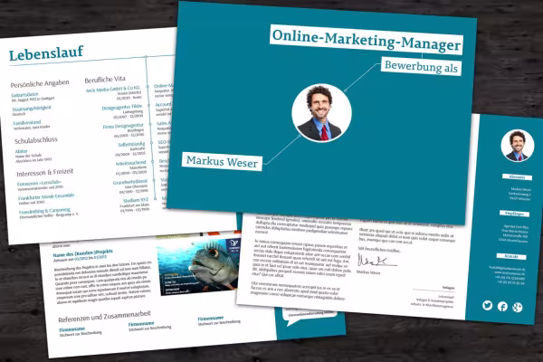 Application template - the eye-catcher in landscape format