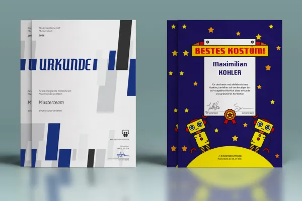 Mallit todistuksiin ja todistuksiin ladata, suunnitella ja tulostaa - lapset