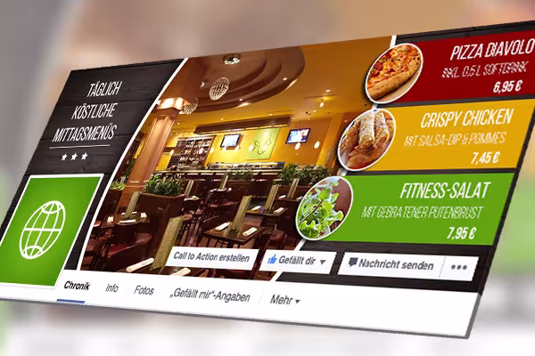 Facebook cover photo template: example for bar and restaurant