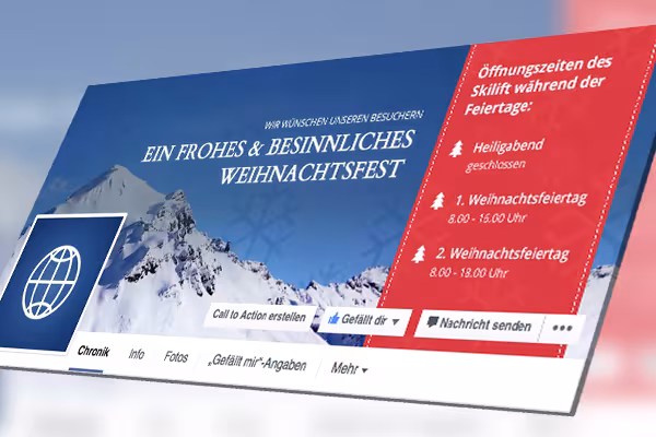 Facebook cover photo template: example for travel and tour operators