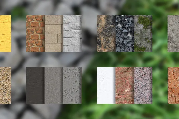 High-resolution textures for stone, wood, lawn and co