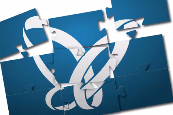 Break down a logo into its puzzle components.