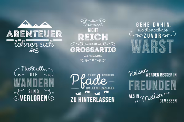Typografische Effekte und kalligrafische Schriftvorlagen