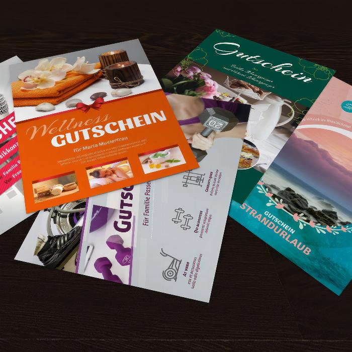Modèles de bons cadeaux pour Word et Photoshop.