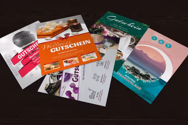 Modèles de bons cadeaux à personnaliser sur Word et Photoshop, au format DOCX et PSD.