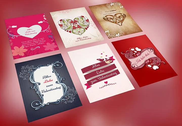 Wedding motifs and pictures for Valentine's Day with love and heart