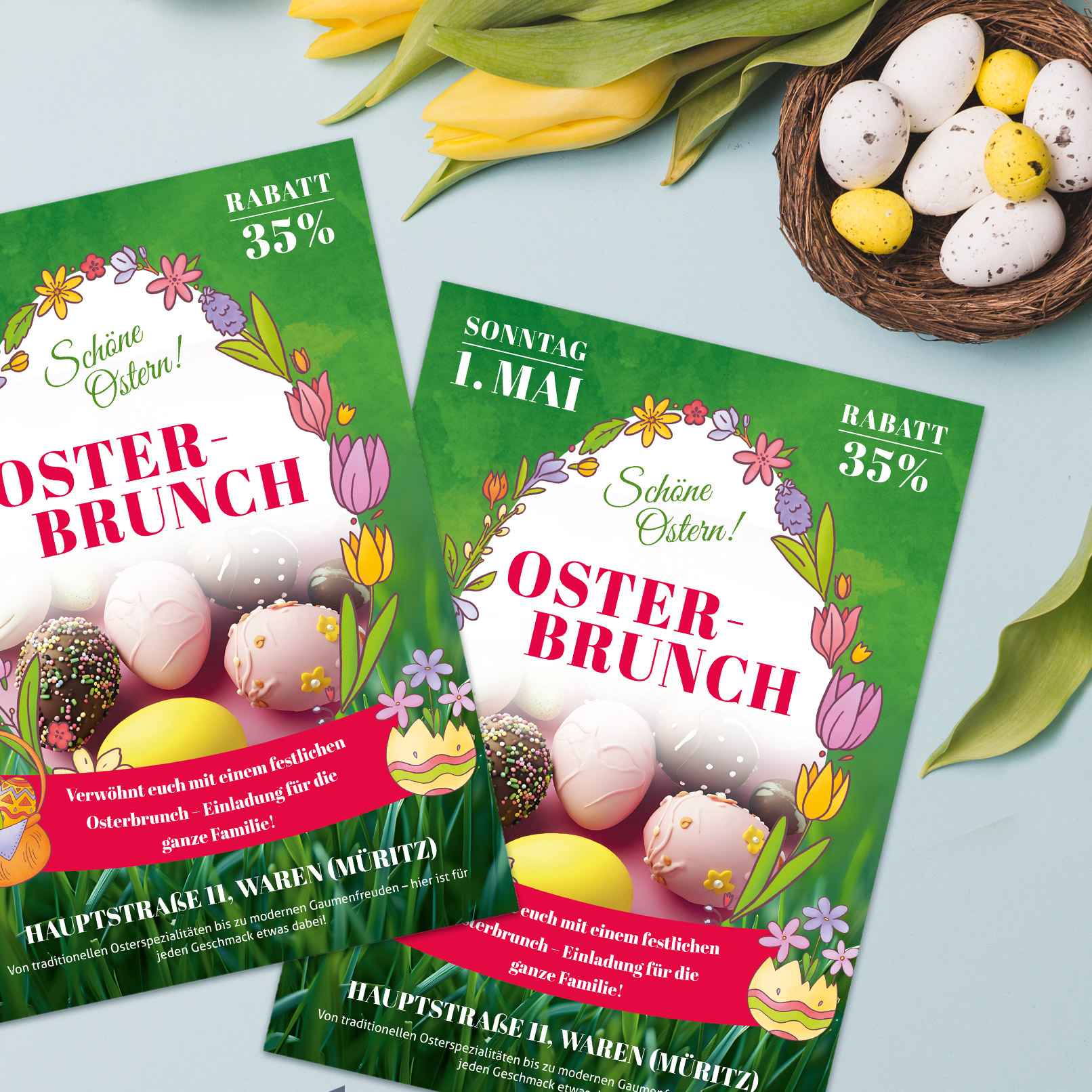 Verwende das Plakat zur Ankündigung eines österlichen Events. Plakat für Osterveranstaltungen