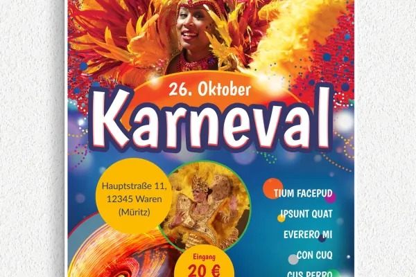 Affiche, flyer et affiches pour le carnaval, le carnaval et le carnaval.