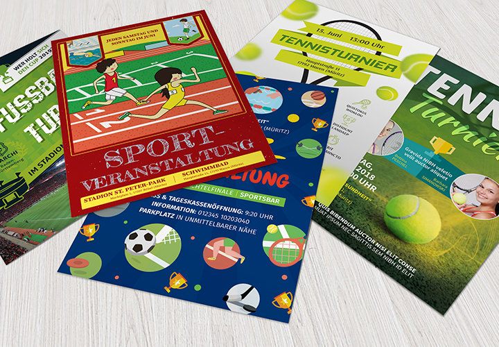 Vorlagen für Sportveranstaltungen: Flyer und Plakate