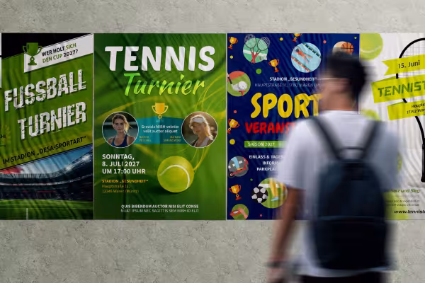 Spor etkinlikleri için afiş, broşür ve posterler