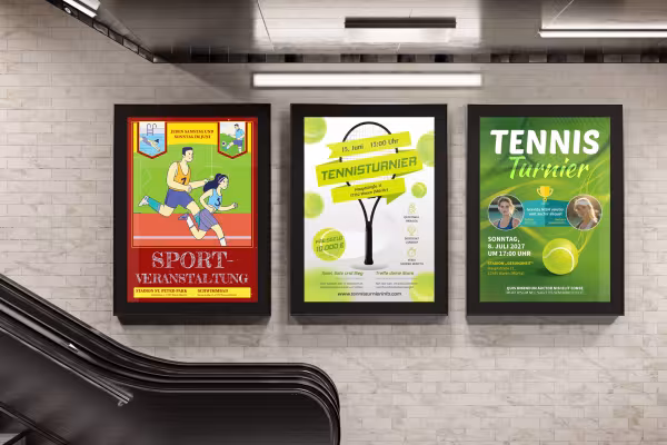 Spor etkinlikleri için poster, broşür ve afişler
