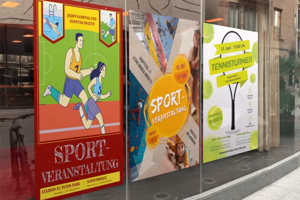 Spor etkinlikleri için poster, broşür ve afişler