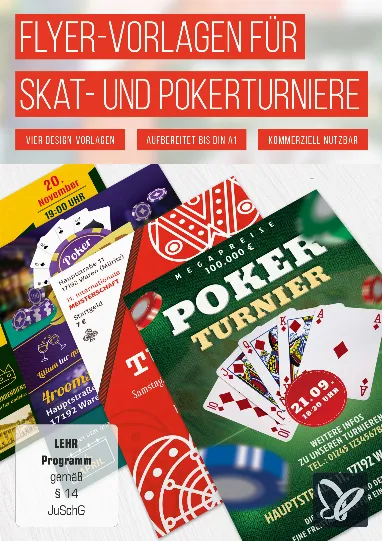 Vorlagen für Skat- und Pokerturnierflyer