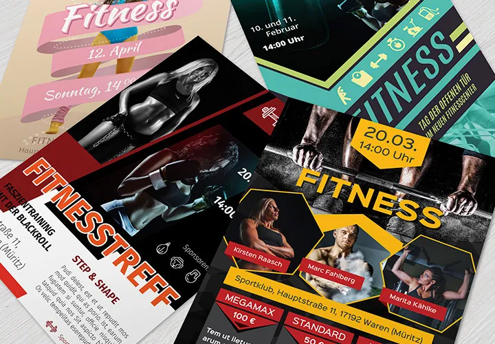 Flyer-skabeloner til fitness, sport og fitnesscentre