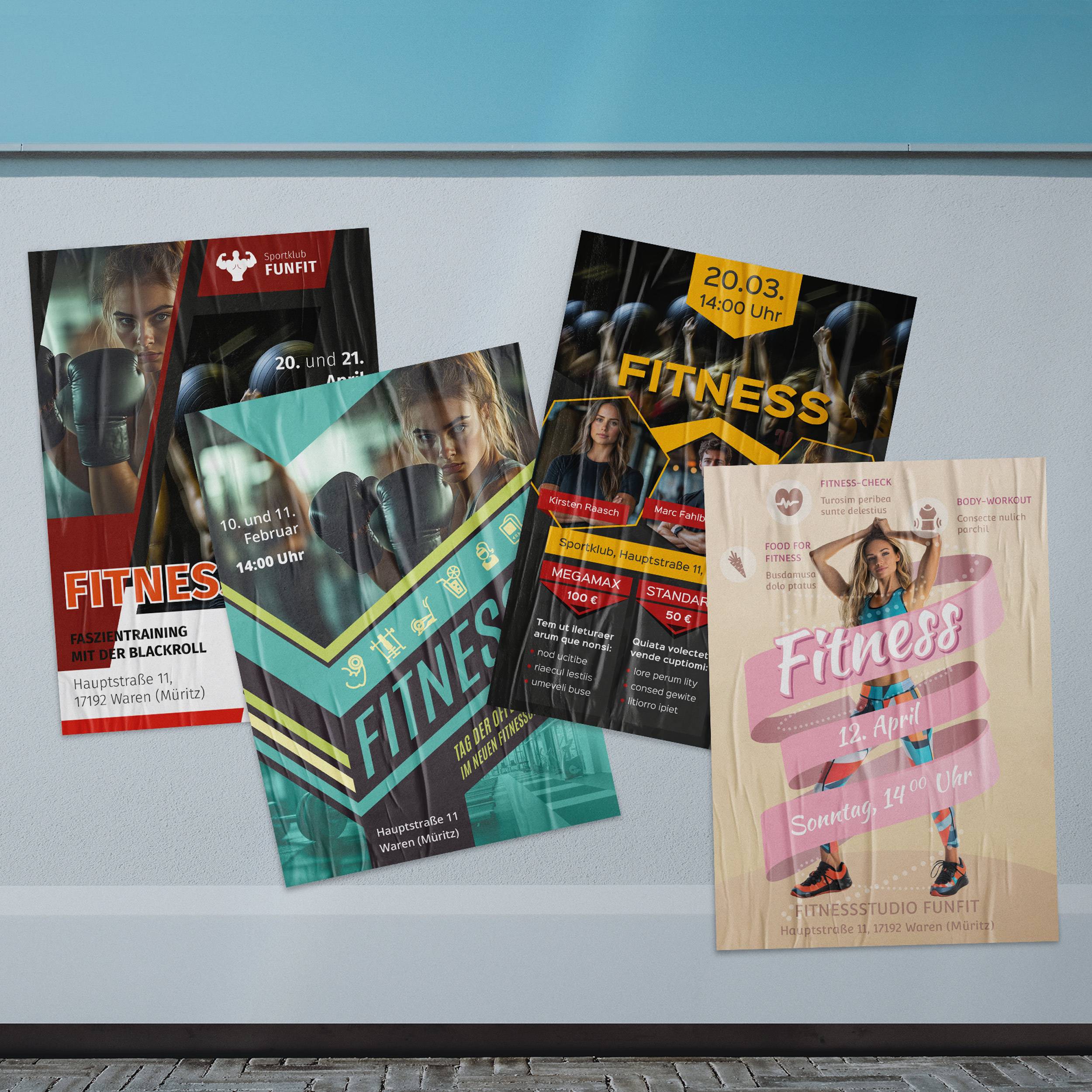 Flyer-Vorlagen für Fitness, Sport und Fitnessstudios