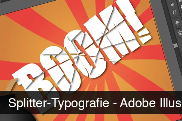 Przykładowy obrazek z wprowadzenia do Adobe Illustrator, nauka podstaw: rozszczepiona typografia