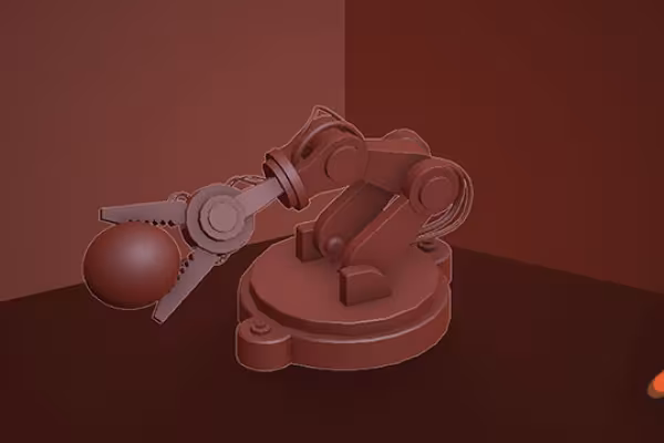 Bir robot kolunun 3D modeli