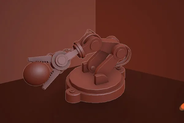 3D-Modell eines Roboterarms