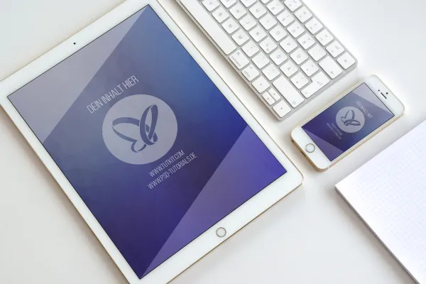Photoshop-Mockup für Digital-Designs: Smartphone und Tablet