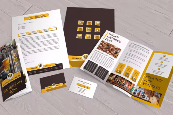 Corporate design templates for the nutrition and food sector: flyers, stationery, business cards