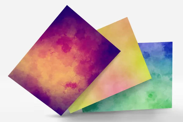 Aquarell-Hintergrund-Varianten in verschiedenen Farben