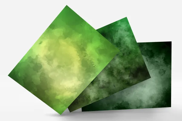 Aquarell-Hintergrund-Varianten in Grün