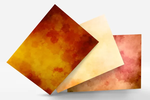 Aquarell-Hintergrund-Varianten in Rot, Orange, Gelb