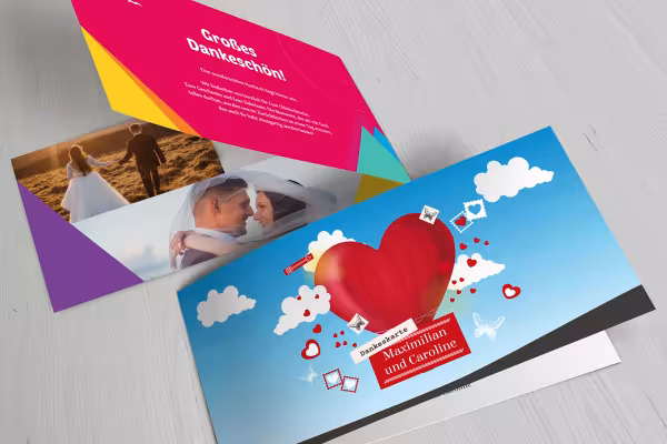 Template for wedding thank you cards