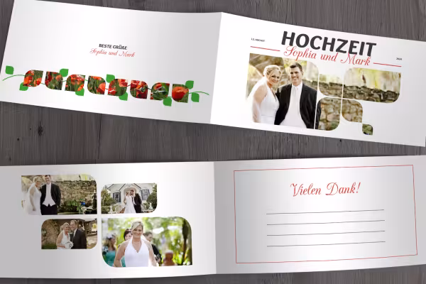 Template for wedding thank you cards