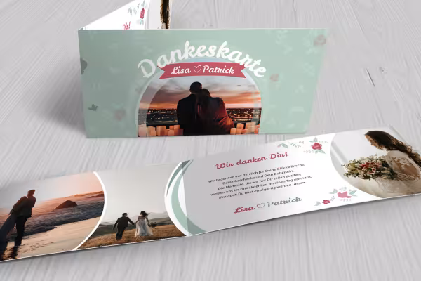 Template for wedding thank you cards