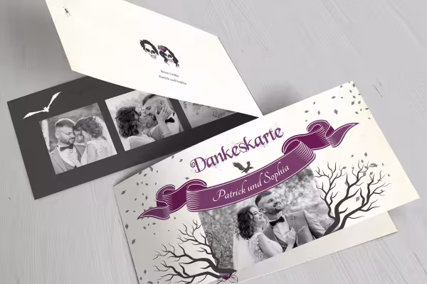 Template for wedding thank you cards