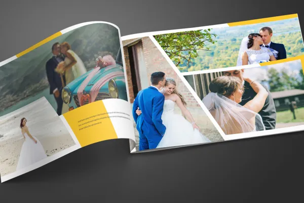 Взглянуть на шаблон 2 свадебных фотоальбомов.