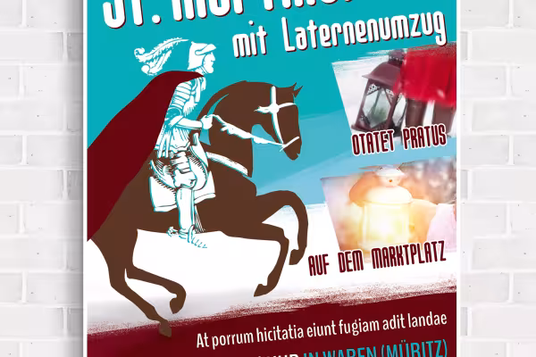 Kündige schnell und einfach Laternenumzüge und Festivitäten zum Sankt-Martins-Tag an.