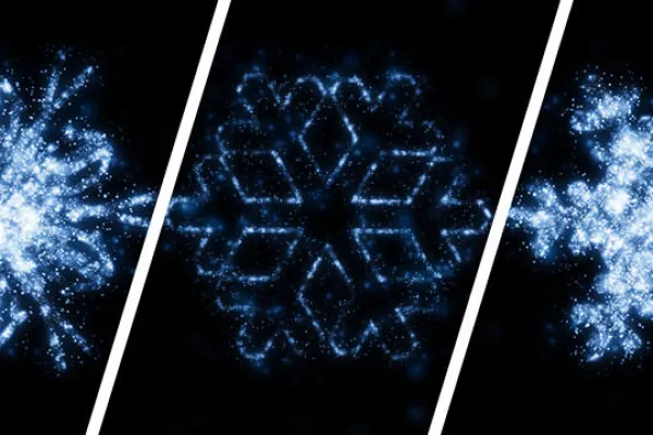 Various snow crystals included in the package