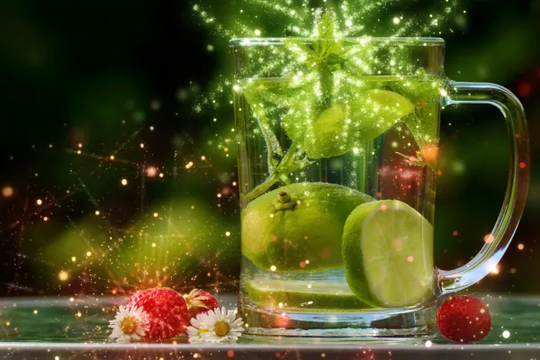 Cocktail glass, overlaid with glitter effect