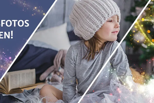 Examples of the use of star images in Christmas photos
