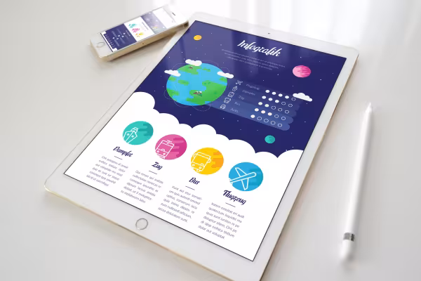 Exempel: Illustrera i en modern layout - så blir siffror levande.