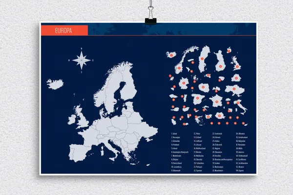 Mapy Europy oparte na wektorze: Europa (przykład)